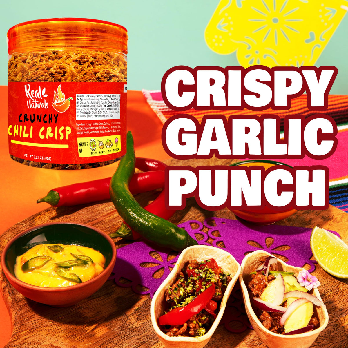 Real Naturals Chili Crisp on rice adds furikake-like seasoning.