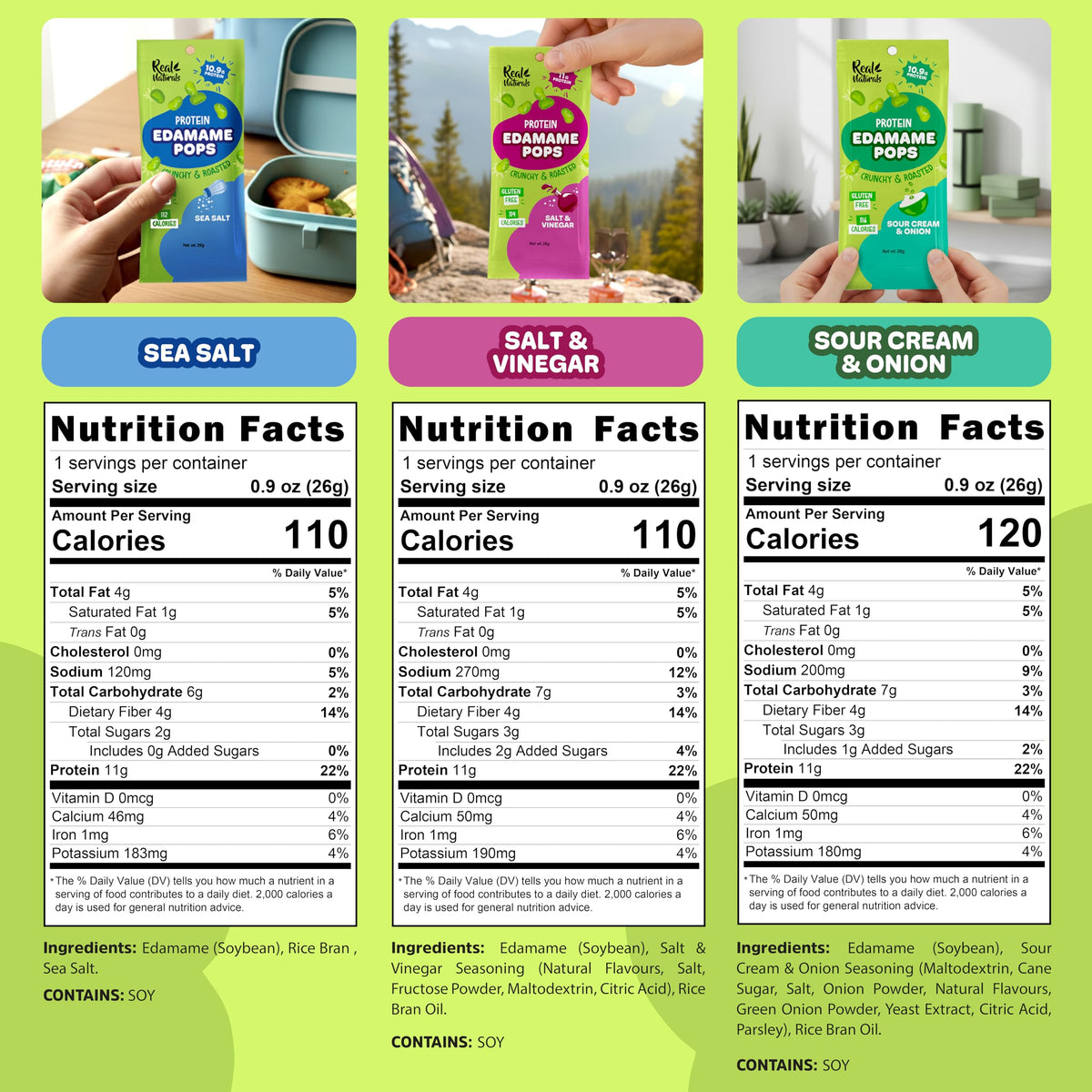 Real Naturals Crunchy Edamame—gluten-free vegan snack with low calorie feel