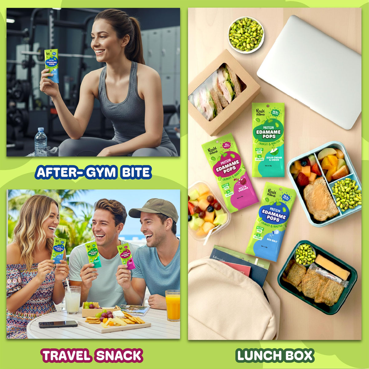 Real Naturals Edamame Snack Served on a Plate—perfect for sharing