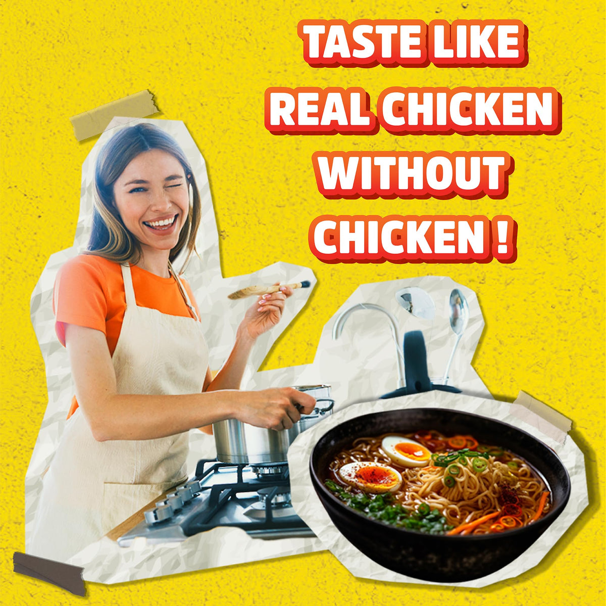 Real Naturals gluten-free ramen broth bowl; savory aroma for GF noodle dishes