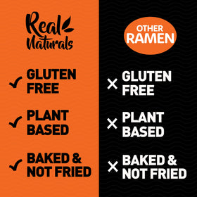 Real Naturals gluten-free ramen chicken brown rice noodles showcase wholesome plant-based base.