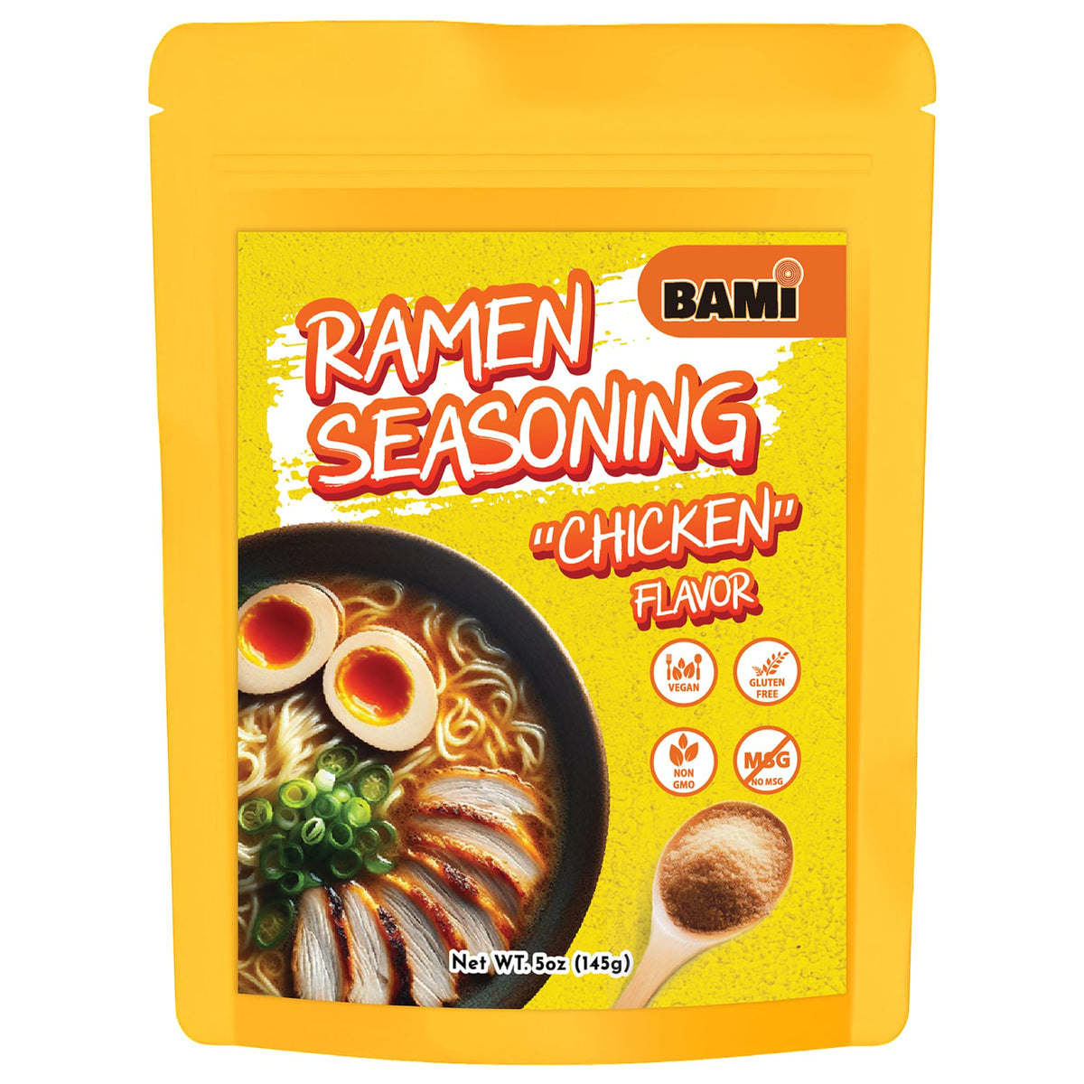Real Naturals ramen seasoning chicken powder bag; gluten-free and low-sodium flavor ready
