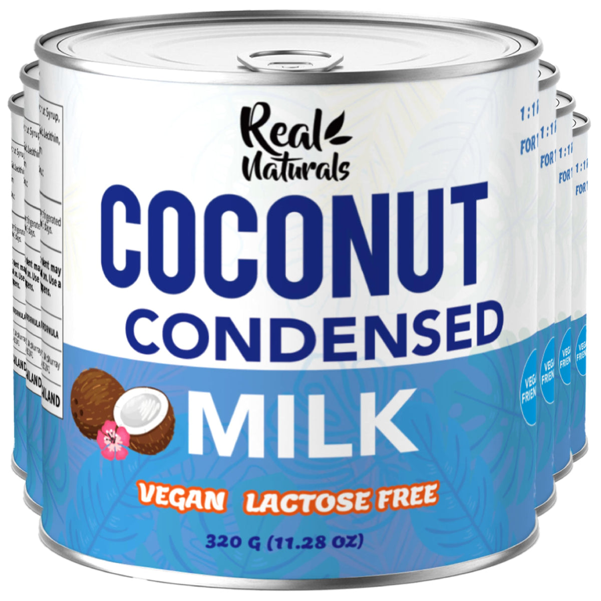 Real Naturals sweetened condensed coconut milk bottle pour for dairy-free sweetness