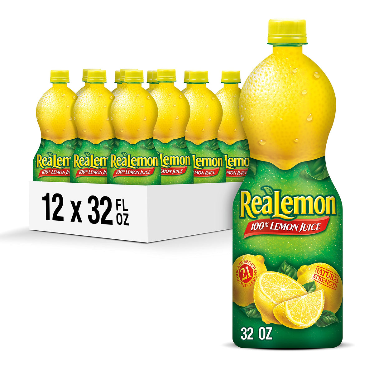 ReaLemon 100% lemon juice bottle close-up for authentic flavor in cooking