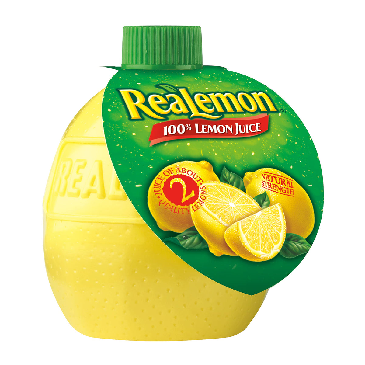 Realemon bottle pouring lemon juice highlighting convenience and fresh flavor.