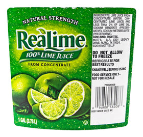 Pouring Realime Real Lime Juice into a glass, highlighting tangy flavor