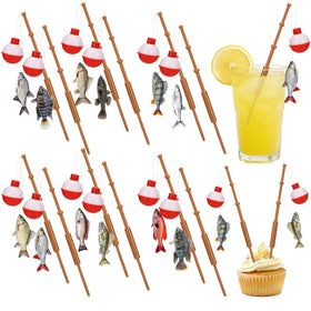 Reallnaive fishing bobber cupcake topper adds color and whimsy to desserts.