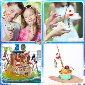 Reallnaive fishing rod toppers elevate drinks, snacks, and desserts with a marine vibe.