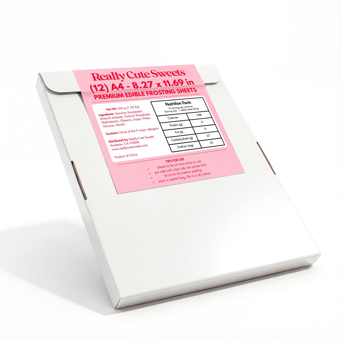 Really Cute Sweets A4 edible frosting sheets for cake wraps with vibrant prints.