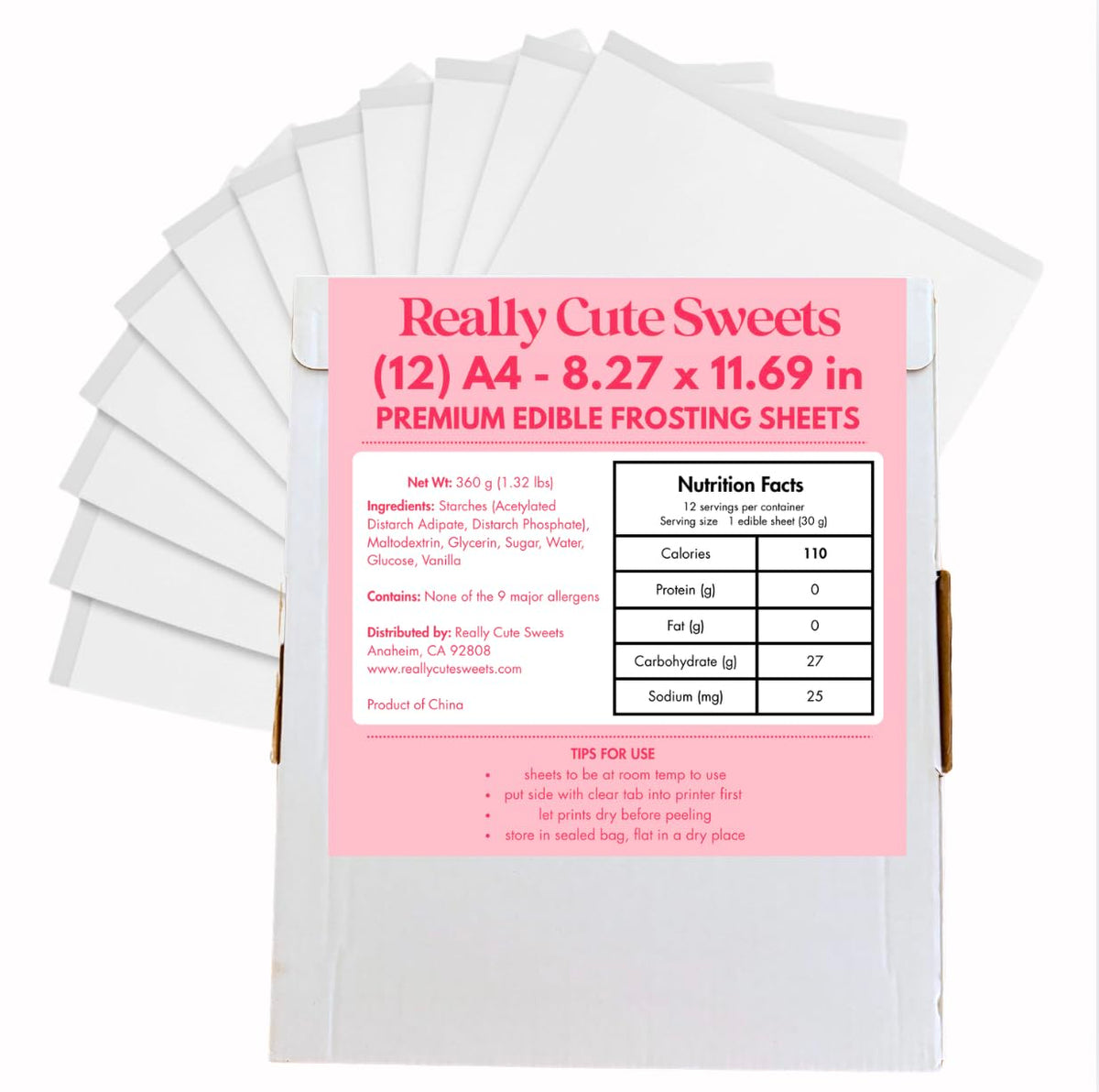 Really Cute Sweets A4 sheets offer easy peel-back for smooth cookie decoration.