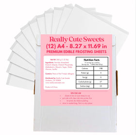 Really Cute Sweets A4 sheets offer easy peel-back for smooth cookie decoration.