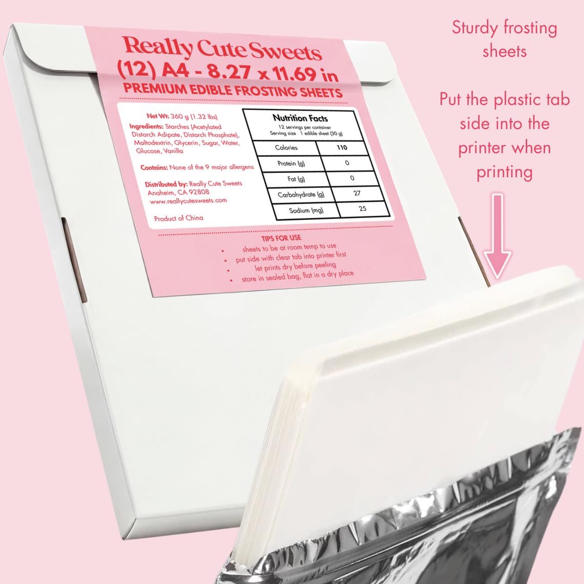 Really Cute Sweets A4 sheets deliver long-lasting color on branded cookies.