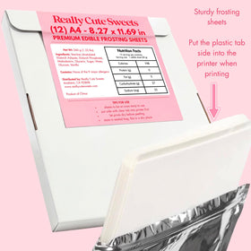 Really Cute Sweets A4 sheets deliver long-lasting color on branded cookies.