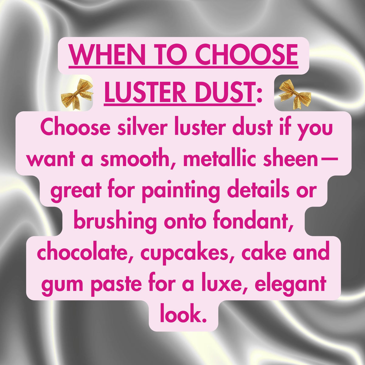 Really Cute Sweets edible silver luster dust on cookies adds a metallic touch