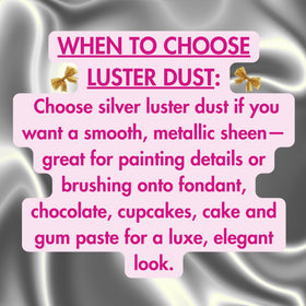 Really Cute Sweets edible silver luster dust on cookies adds a metallic touch