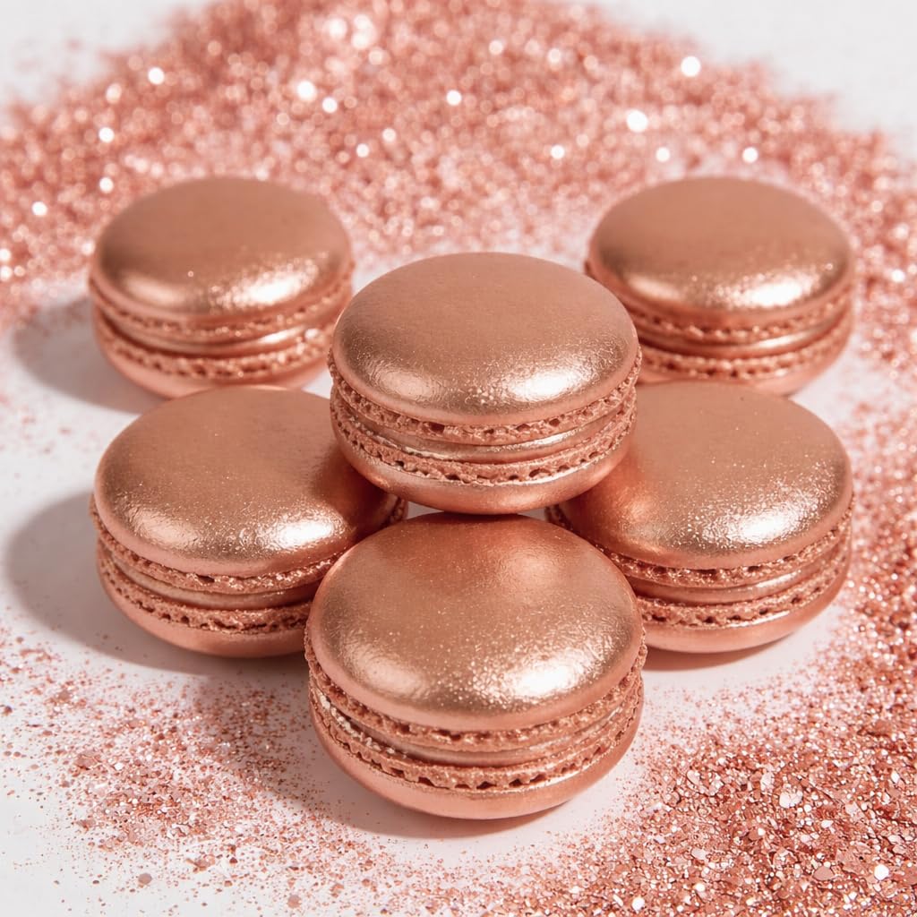 Really Cute Sweets rose gold dust for cookies and cupcakes adds shimmer.