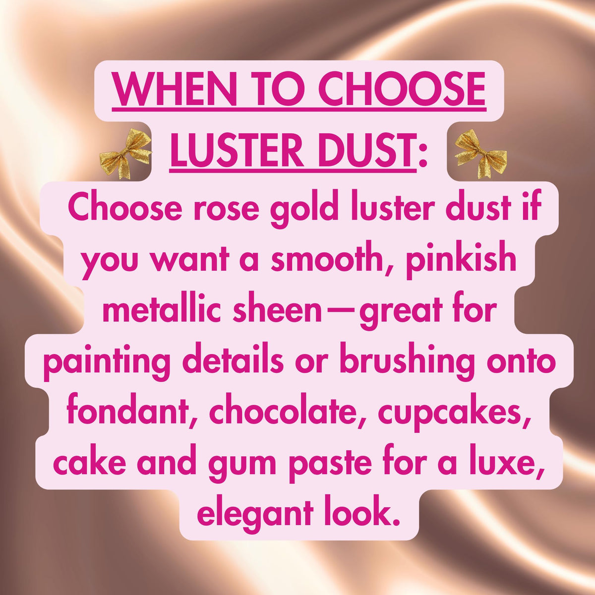 Really Cute Sweets rose gold dust for drinks enhances cocktails with edible shine.