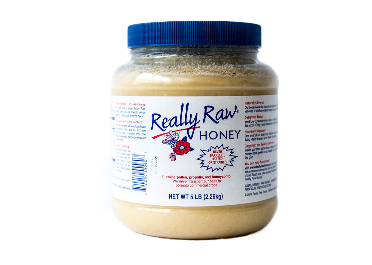 Really Raw Honey jar straight from the hive preserves pollen and enzymes for richer flavor