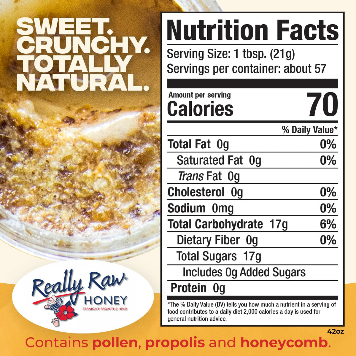 Really Raw Honey close-up reveals wildflower nectar color variations for diverse flavors.