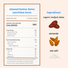 Realsy organic Medjool dates, pitted and stuffed with almond butter