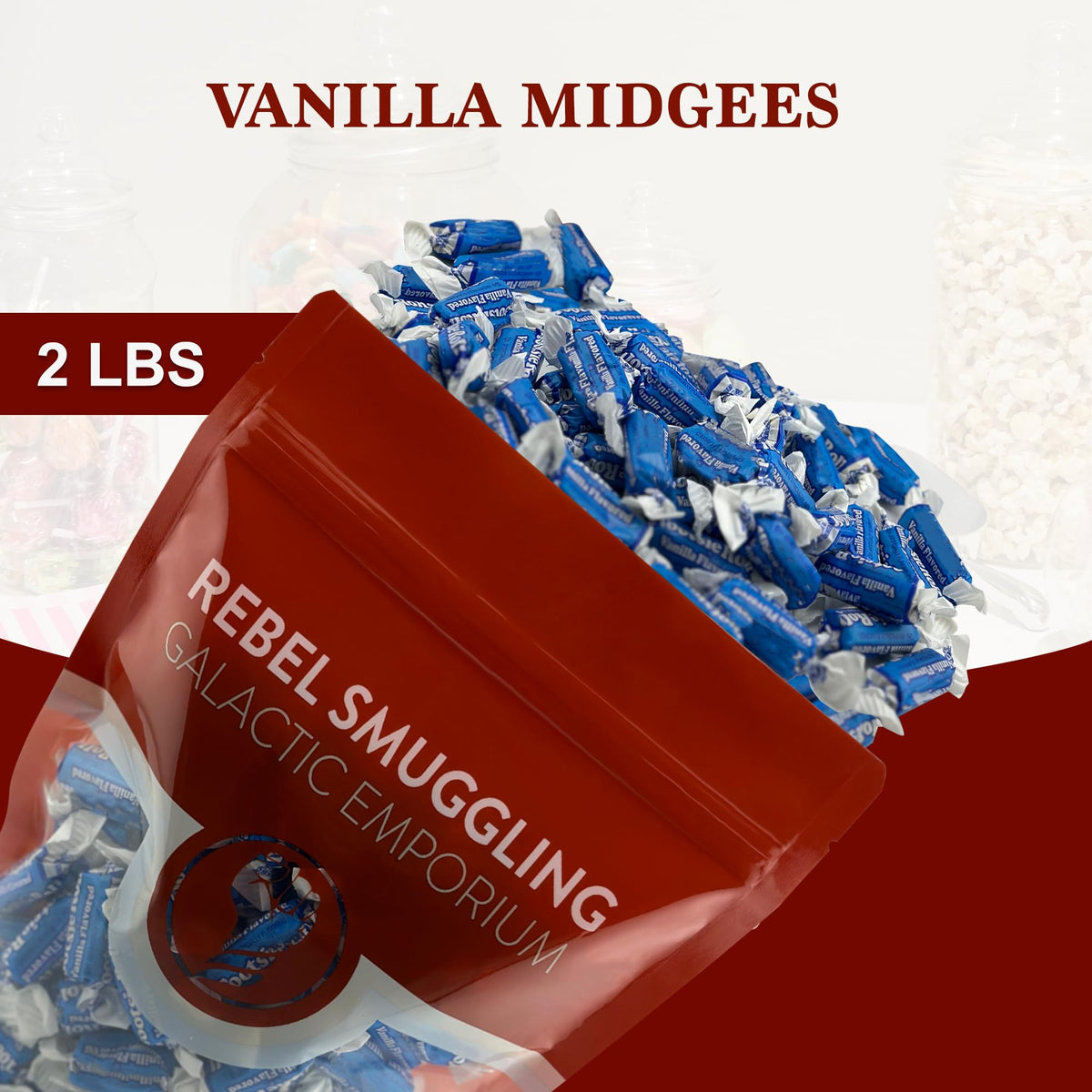 Rebel Smuggling Vanilla Midgees individually wrapped for easy Halloween trick-or-treat gifting