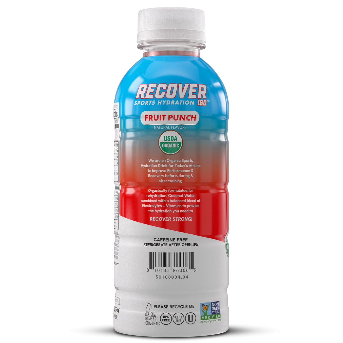 RECOVER 180 coconut water pour showcases natural antioxidants for training sessions.