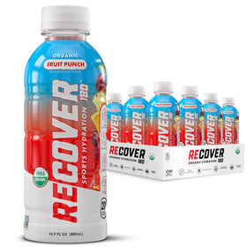 RECOVER 180 organic sports hydration bottle for steady hydration during workouts.