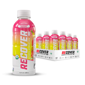 RECOVER 180 bottle in strawberry banana flavor for on-the-go hydration