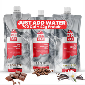 RecPak 700calorie bottle pour shows quick, on-the-go nutrition for endurance quests