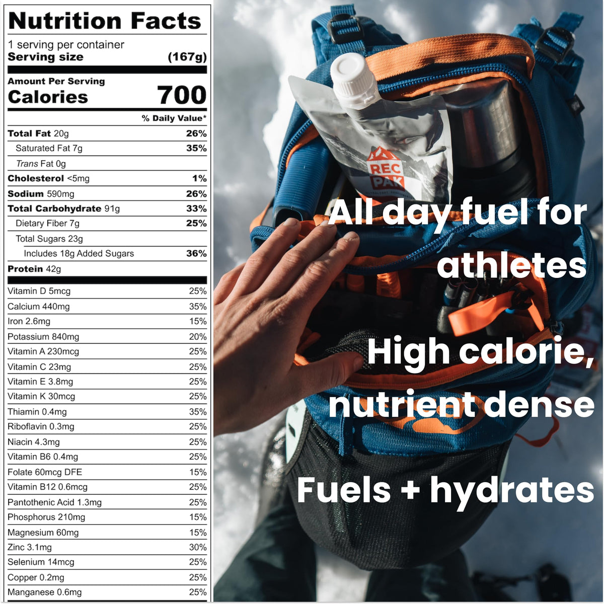 RecPak ready-in-seconds mix proves fast hydration on steep climbs