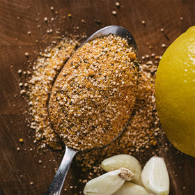 recteq Chef John's Soul Powder lemon pepper dust ready for seafood and chicken seasoning.