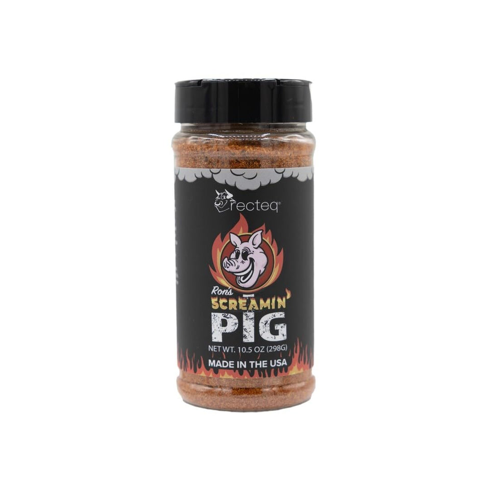 recteq Ron's Screamin' Pig rub jar shows sweet heat for pork