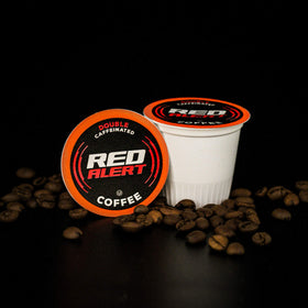 Front packaging of Red Alert 40-count pack for busy mornings