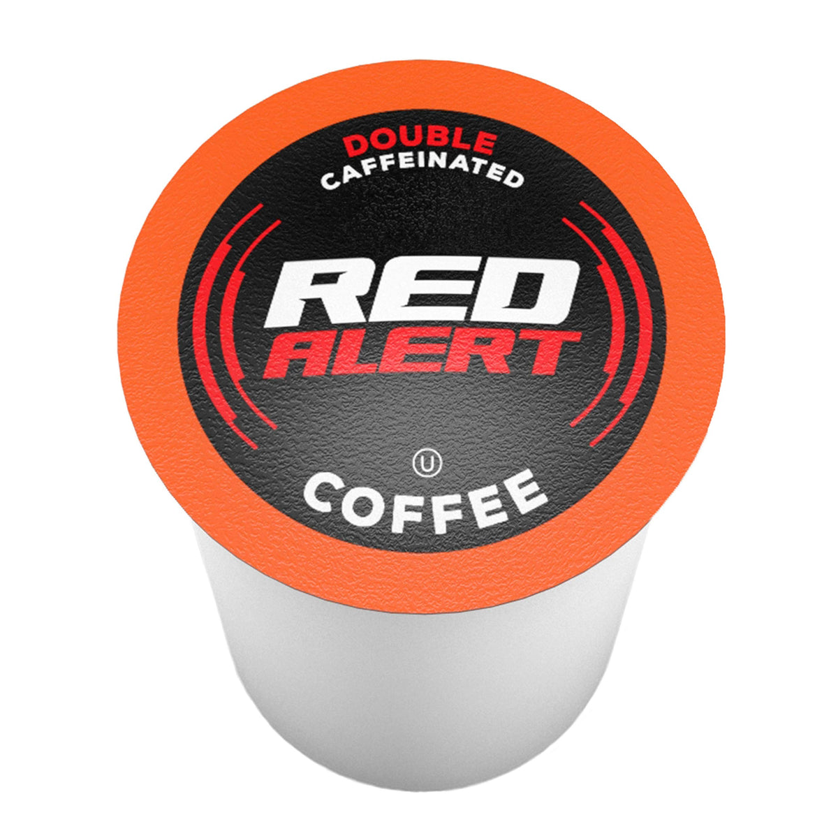 Closeup of Red Alert pod showing liquid caffeine infusion for extra kick