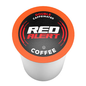 Closeup of Red Alert pod showing liquid caffeine infusion for extra kick