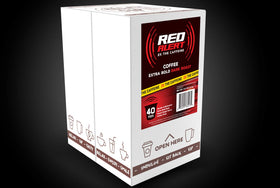 Recyclable Red Alert coffee pods packaging highlighted for eco choice