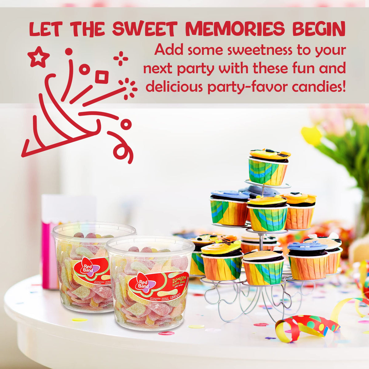 Red Band gift idea with colorful packaging for sweet gifting