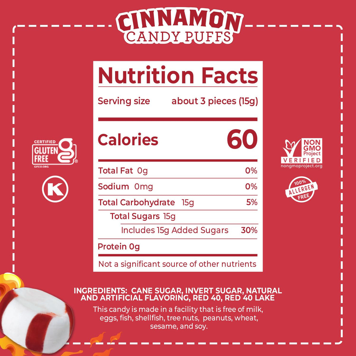 Red Bird Cinnamon Candy party favor bags ready for celebrations.