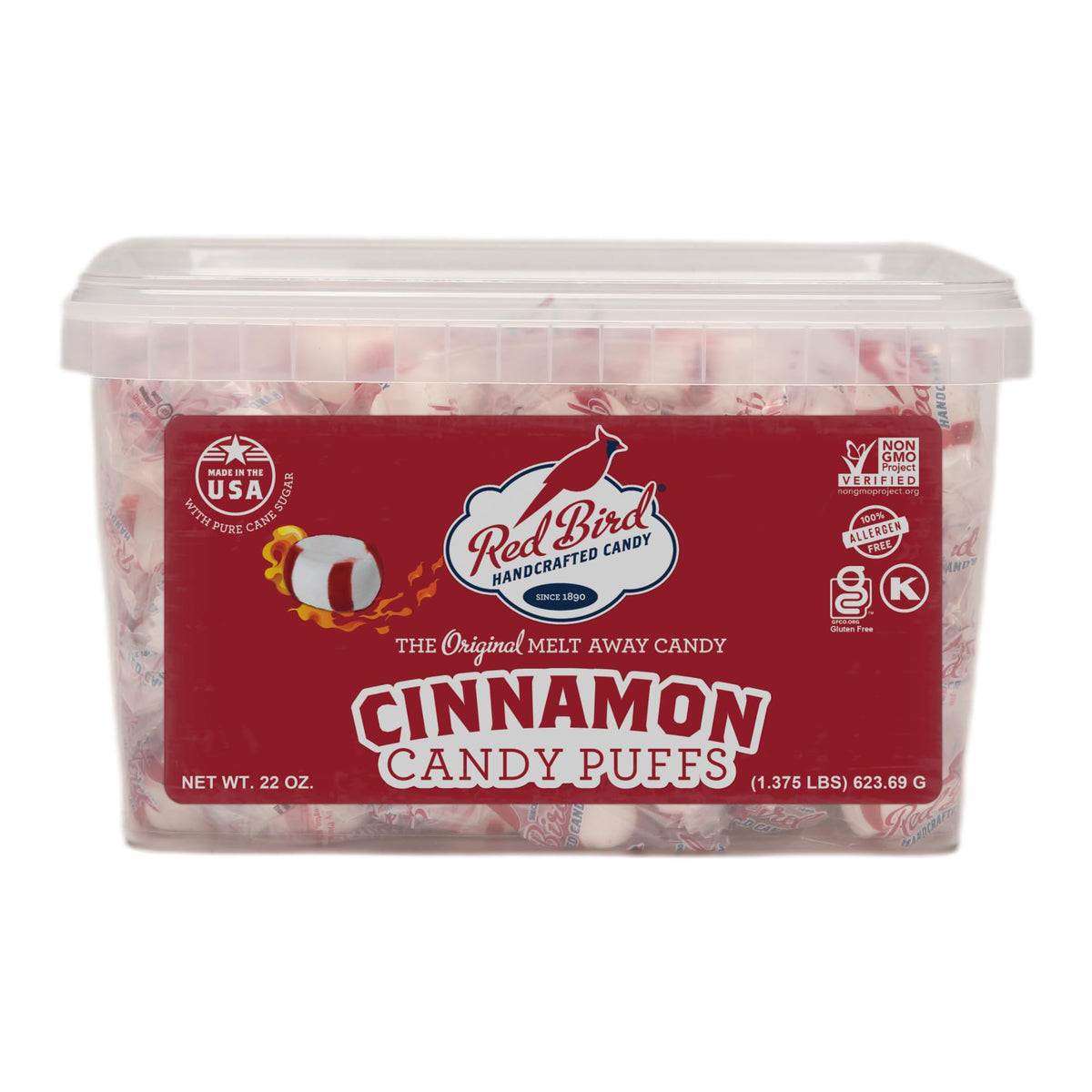 Red Bird Cinnamon Candy wrapped piece for sharing on the go.