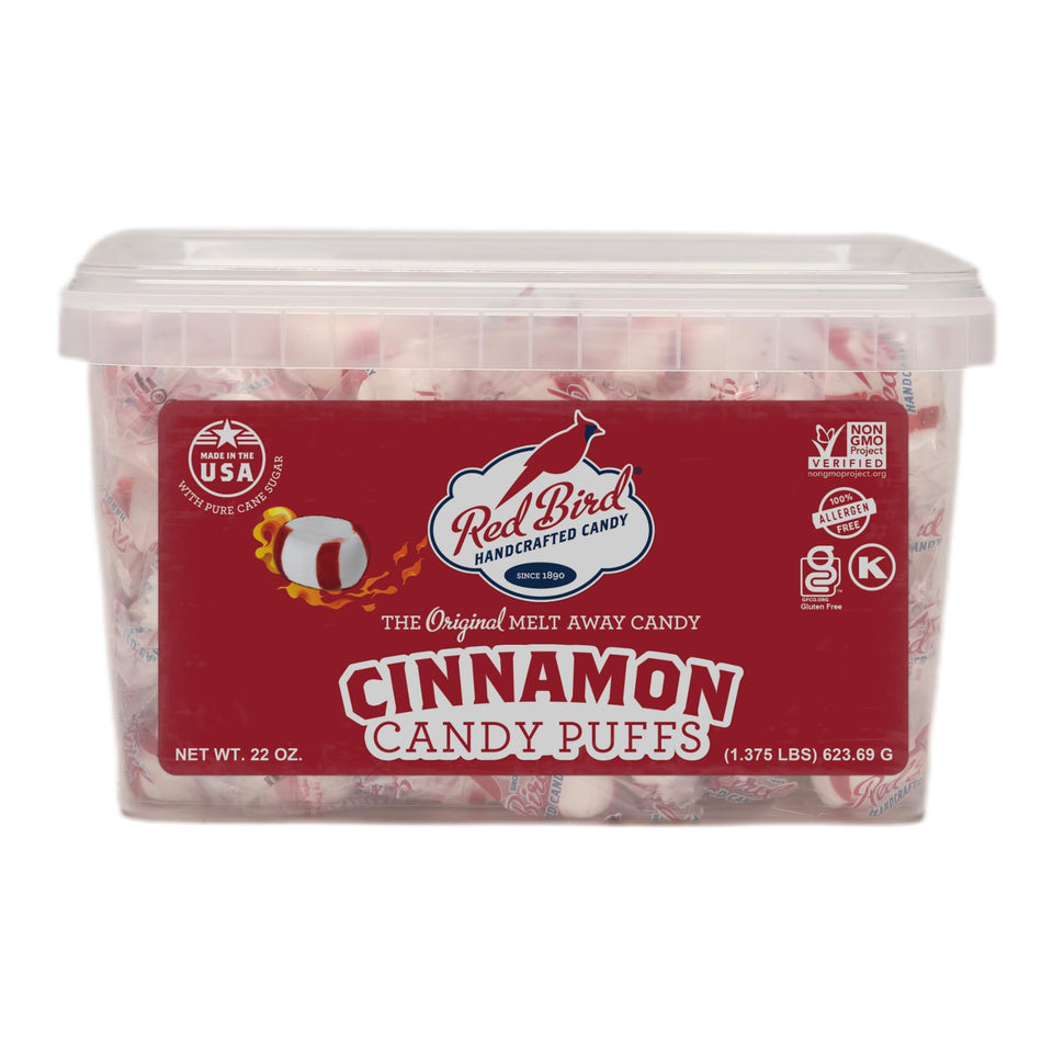 Red Bird Cinnamon Candy wrapped piece for sharing on the go.