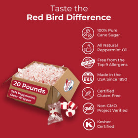 Red Bird Peppermint Candy Individually Wrapped for convenient grab-and-go use at work