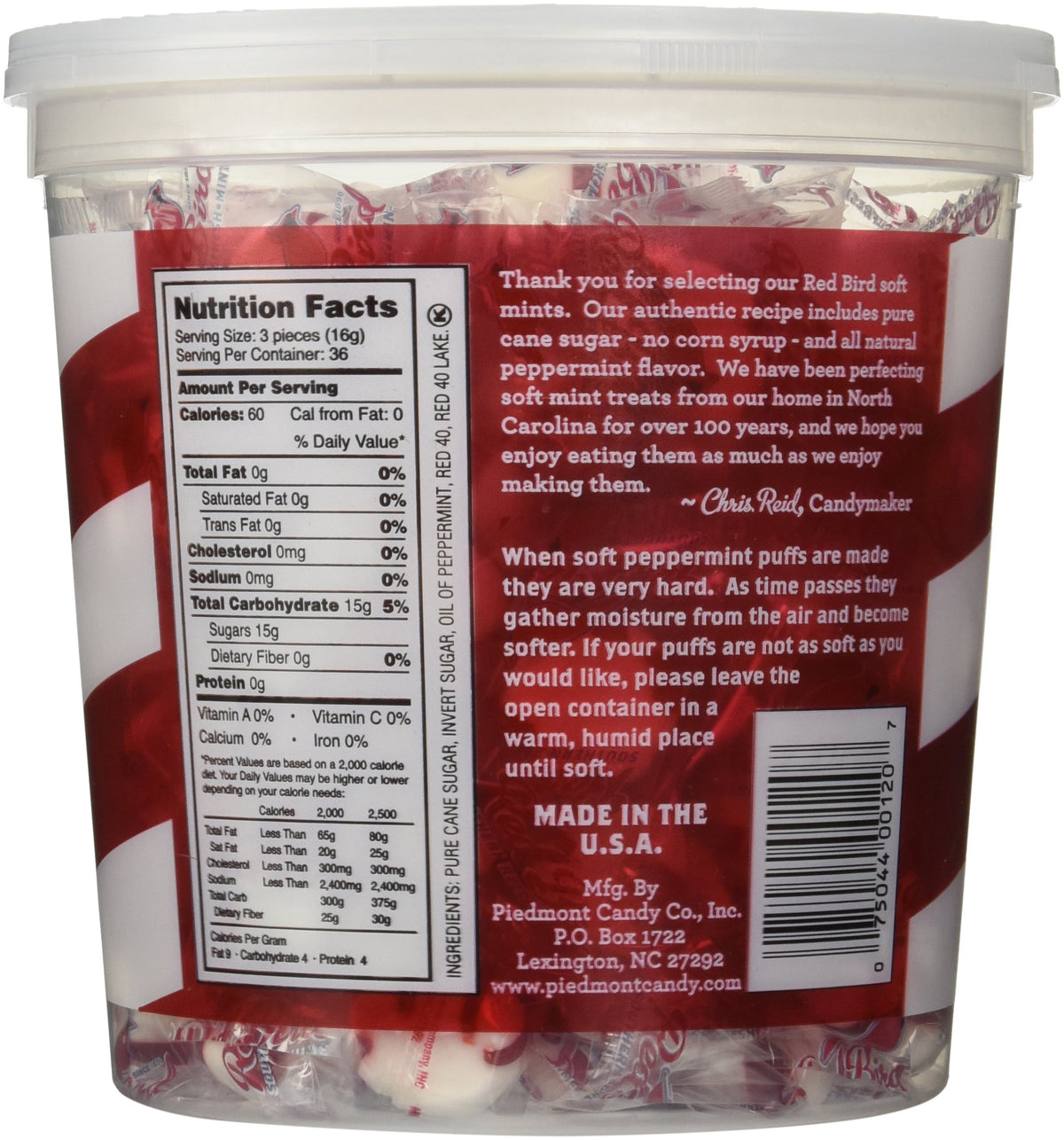 Red Bird Peppermint Puffs individually wrapped for on-the-go freshness and portable snacking.
