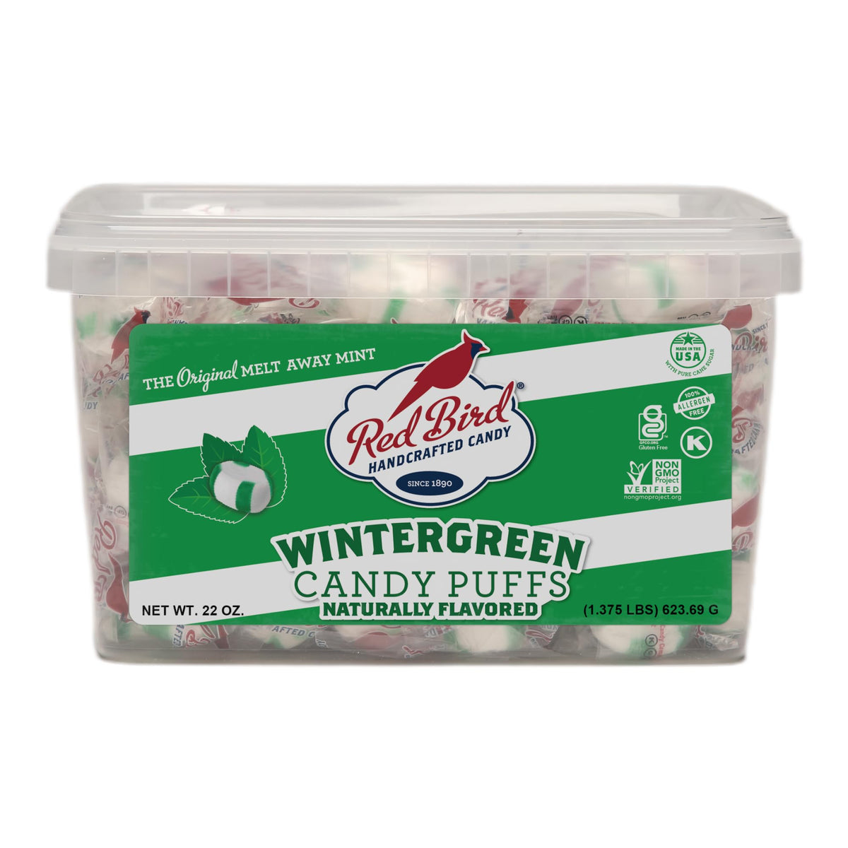 Red Bird Wintergreen Mints bottle displaying refreshing flavor and tradition