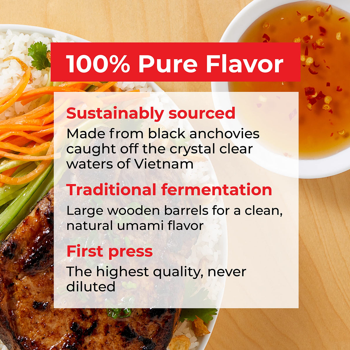 Pouring Red Boat Fish Sauce to elevate sauces and marinades with umami.