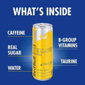 Red Bull Amber Edition can, bold amber taste for on-the-go energy