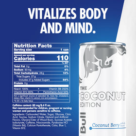 Red Bull Coconut Edition can front shows Coconut Berry flavor and 80 mg caffeine