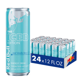 Red Bull Iced Vanilla Berry can with bold flavor and energy boost