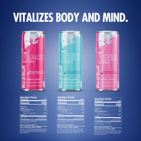Red Bull Iced Vanilla Berry can ready for a study session or workout.