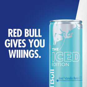Red Bull Iced Vanilla Berry ideal for study sessions and gaming breaks.
