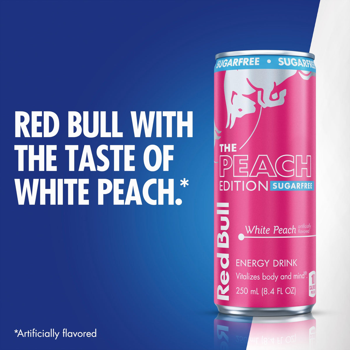 Red Bull Peach Edition on desk, ready to help focus and momentum.
